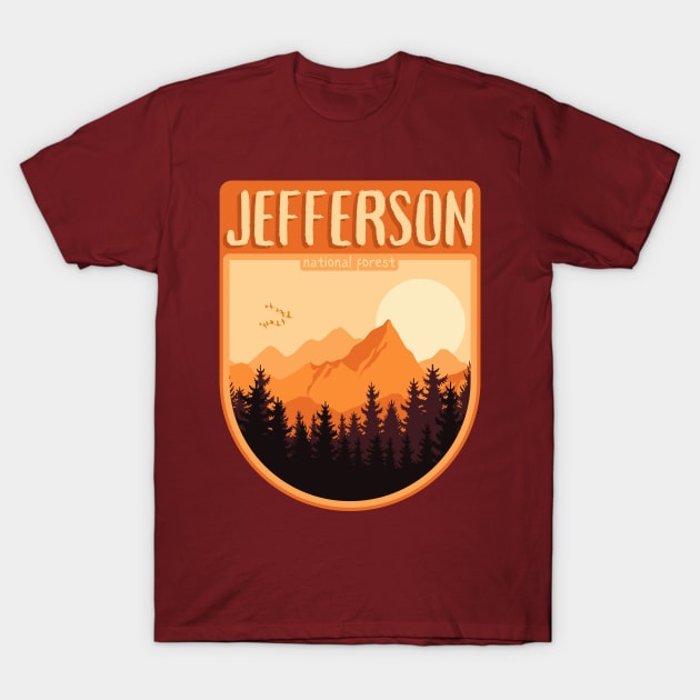 Jefferson National Forest T-Shirt by Souls.Print